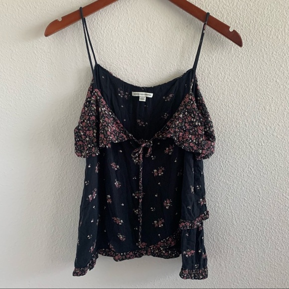 American Eagle Ruffle Mini Floral Top Small - Picture 1 of 9